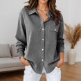 thumbnail image 2 of OSOLU Long Sleeve Shirts For Women Striped Long Sleeve Button Up Shirts Business Work Wear For Office Lady Comfy Tops, 2 of 6