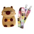 thumbnail image 2 of Esquirla Kids Shoulder Bag Shopping Bag Work Satchels Beach Vacation Wallet Capybara with Light Brown, 2 of 8
