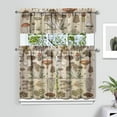thumbnail image 2 of Rustic Mushroom Print Kitchen Curtains 3-Piece Set 27.5x36in Polyester Fabric Cozy Look Perfect for Thanksgiving Dinner, 2 of 6
