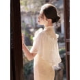 thumbnail image 4 of Conjunto de cheongsam de verano retro diario beige con encaje joven de alta gama simple elegante mejora, 4 of 4