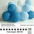 thumbnail image 2 of Cotton Balls String Color Led Lights 1 Pcs,Christmas Hanging Lamp Decor,Dorm Decor Flashing Led Cotton Ball Lights,Hanging Lights Cotton Balls for Festival Wedding Party Decor,20 Led 10 ft,Blue, 2 of 7