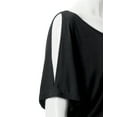 thumbnail image 4 of Doublju Womens Short Sleeve Dolman Drape Loose Fit Tunic Top(Plus Size Available), 4 of 5
