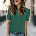 thumbnail image 2 of NAMTYQX Tshirts Shirts for Women Baggy Short Sleeve Women Tops Stretch Graphic Tees for Women Trendy Dark Green Size L, 2 of 5