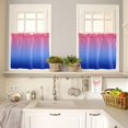 thumbnail image 4 of Pink Blue Ombre Kitchen Curtains Sets for Windows 36 Inch Length, Modern Abstract Art Aesthetics Rod Pocket Window Treatments Tier Curtains and Valances Set for Bedroom/Bathroom, 4 of 6