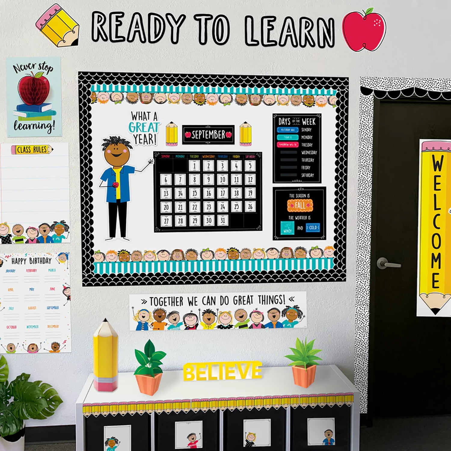 Creative Teaching Press Kalender-Set Im Upcycle-Stil – 67 Teile, Pinnwand-Kalender Für Klassenzimmer & Zuhause
