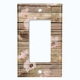 thumbnail image 5 of Metal Light Switch Plate Outlet Cover (Image of Brown Wood Fence Peony FEN011), 5 of 13