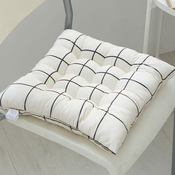 Nvzi Cojín de asiento para jardín, patio, hogar, cocina, oficina, grueso y cómodo, color beige, 40,6 x 40,6 cm