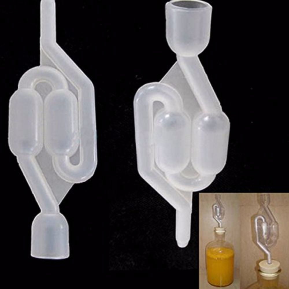 2pcs S-Shape Air Lock Twin Bubble Plastic Grommet Homebrew Fermentation Wine New