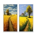 thumbnail image 2 of Designart "Scenic Countryside Spring Fields Journey II" Meadow Framed Wall Art Set Of 2 - Traditional Yellow Gallery Wall Frame Set For Home Decor, 2 of 6