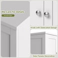 thumbnail image 3 of Walsunny Bathroom Storage Floor Cabinet Organizer with Adjustable Shelf 4 Magnetic Doors 43" Wooden Pantry Cabinet Freestanding for Kitchen Living Room Small Spaces,White, 3 of 8