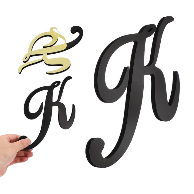 Uxcell Calcomanías de Pared de Letras en Espejo 3D, 7" Calcomanía de Letras de Acrílico Autoadhesiva (Negro, Letra K)