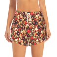 thumbnail image 2 of Daiia cute record music Skull Pattern Women's 2 in 1 Running Shorts - Lightweight Athletic Workout Gym Yoga Shorts Liner with Phone Pockets-Medium, 2 of 7