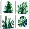 thumbnail image 1 of Tropical Plant Wall Art Boho Bathroom Decor Green Monstera Canvas Prints Bedroom Painting Botanical Posters for Kitchen Living Room Home Decorations Leaf Pictures Minimalist Artwork 16×16" 4Pcs/Set, 1 of 6