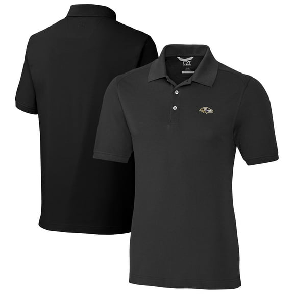 Men's Cutter & Buck Black Baltimore Ravens Big & Tall Advantage Eco Pique DryTec Tri-Blend Polo