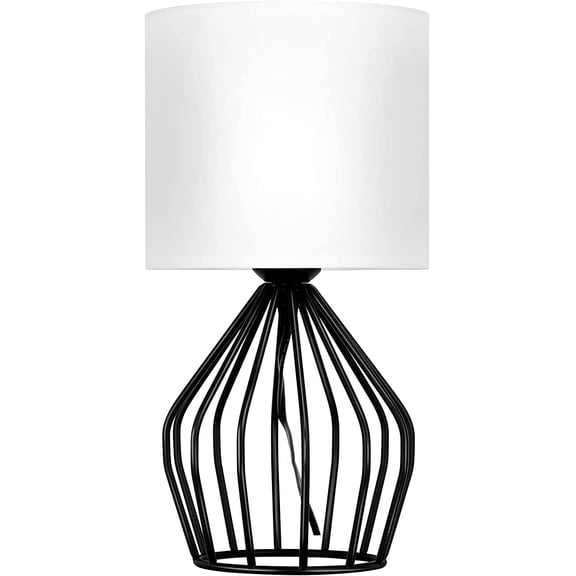NEX 13.8" Black Table Lamps with White Shades