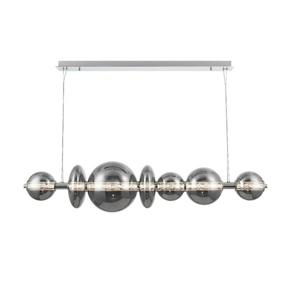 Eurofase 46772-022 Atomo 7-Light 56 in. Chrome Smoked Glass Chandelier