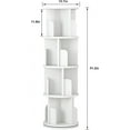 thumbnail image 2 of EastVita 4 Tier Rotating Bookshelf,51.2" Wood Bookcase,Small Corner Bookshelf Organizer,Floor Standing Storage Rack,White, 2 of 6