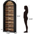 thumbnail image 2 of Tribesigns 78.7" Tall Arched Bookshelf, Modern White Arched Bookcase with Storage Shelves, 8-Tier Floor Standing Wood Open Display Shelving Unit for Living Room, Bedroom, Home Office (Black), 2 of 5