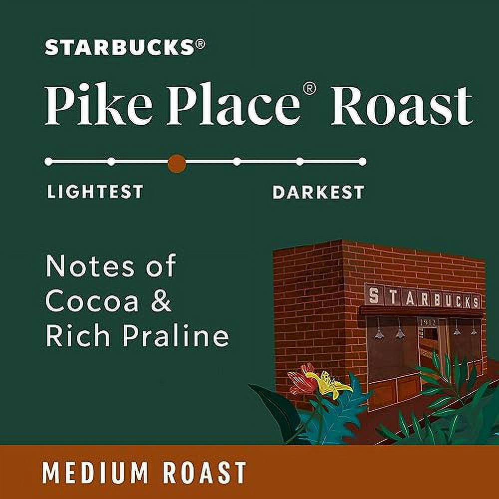Starbucks Medium Roast Whole Bean Coffee — Pike Place — 100% Arabica — 1 Bag (18 Oz)
