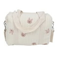 thumbnail image 1 of Bolsa de almacenamiento multifuncional para cochecito de bebé, con cremallera, bordada, reutilizable, para pañales, con diseño de conejo, 1 of 14