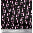 thumbnail image 2 of Soimoi Black Cotton Duck Fabric Bottle & Wine Glass Bar Print Sewing Fabric Yard 42 Inch Wide, 2 of 3