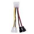 thumbnail image 1 of Molex a ventilador de 3 pines Cable de alimentación Conector adaptador de 4 pines 12v * 2 / 5v * 2 1pcs JShteea  El nuevo, 1 of 3