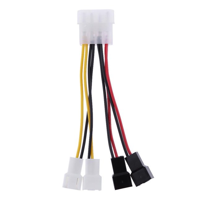Molex a ventilador de 3 pines Cable de alimentación Conector adaptador de 4 pines 12v * 2 / 5v * 2 1pcs JShteea El nuevo