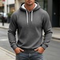 thumbnail image 2 of Men's Waffle Knit Zip Hoodie Long Sleeve Drawstring Casual Hooded Sweatshirt Athletic Pullover Top, 2 of 5