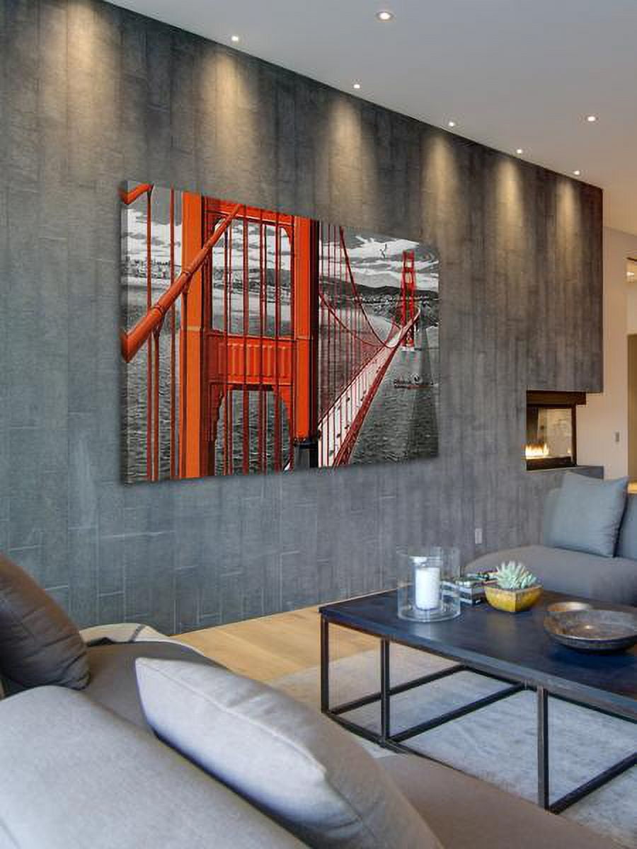 "Orange Bridge" Painting Print on Wrapped Canvas