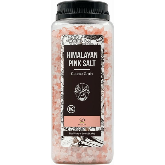 Soeos Himalayan Pink Salt, 39 oz, Coarse Grain, Kosher