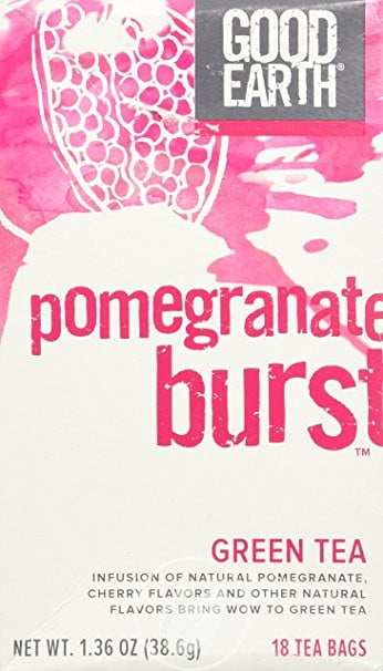 Pomegranate Burst Green Tea 18 Tea bags by Good Earth Teas, Pack of 2