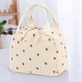 thumbnail image 2 of Lunch Bag for Women, Cute Corduroy Insulated Lunch Box for Work School Picnic (Strawberry Beige), 2 of 9