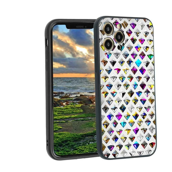 Compatible with iPhone 12 Pro Phone Case, Diamond-Stone-76 Case Men Women, Flexible Silicone Shockproof Case for iPhone 12 Pro
