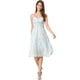 thumbnail image 3 of Vestido midi ajustable de tirantes con frente retorcido floral para mujer estilo chic XL azul claro, 3 of 8