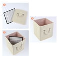 thumbnail image 3 of Unique Bargains Fabric Storage Bin with Handles Beige 11*11*11in, 3 of 6