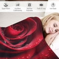 thumbnail image 3 of Orinice Rose Water Droplets Warm Lightweight Blanket Soft Fleece Throw Blanket for Living Rooms Sofa Decor All Seasons Bedding Gift, Soft Plush Blankets 60x80in, 3 of 6