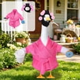 thumbnail image 3 of Ccwuwei Porch Goose Clothes, UV Resistant Festive Goose Clothes Set for 23 inch Porch Goose, Garden Statue Clothing Accessory, Outdoor Lawn Ornament Dress Up - Pink, 3 of 7