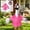 Pink, variant on Garden Statue Goose Spa Robe Outfit Cover, Hair Roller Fabric Lawn Porch Sculpture Casual Dressing Kit