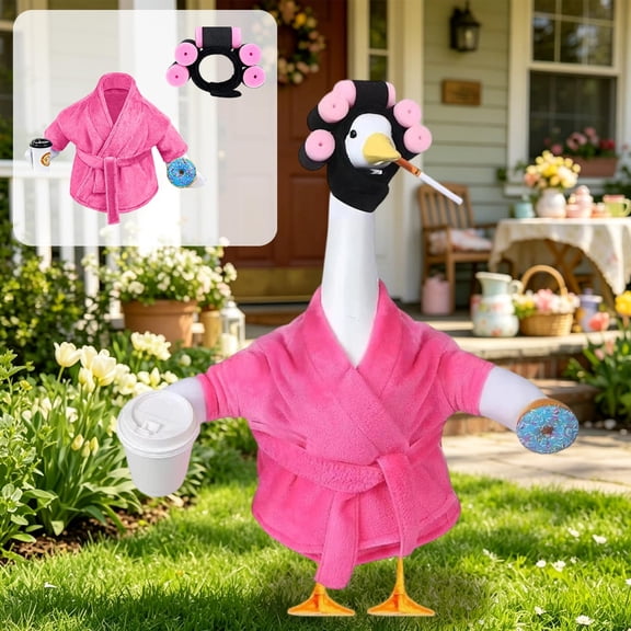 Sruoe Cow Goose Outfits, Porch Goose Clothes, 23 Inch Cement Goose Clothes Dress, Duck Clothes for Wedding Outdoor Garden Yard Lawn Patio Statue Decor