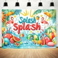 thumbnail image 5 of 5 x 3 ft Summer Splish Splash Backdrop Swiming Pool Duck Hawaiian Flamingo Photography Background Birthday Party Decorations for Tropical Beach Pool Summer Holiday Party Photo Props, 5 of 5