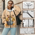 thumbnail image 6 of FOR U DESIGNS Sunflower Corgi Zip Up Hoodie Women Oversized Trendy Hoodies Size L Long Sleeve Sweatshirt Hooded Jackets for Women with Zipper Activewear with Drawstring, 6 of 7