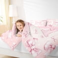 thumbnail image 3 of Manfei Girls Shabby Chic Bow Tie Letter Monogrammed H Bedding Comforter Set 7-Piece,Kids Teens Romantic Princess Style Initial King Bedding Sets,Pink Reversible,Super Cozy Room Decor, 3 of 7