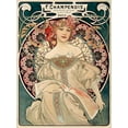 thumbnail image 2 of Mucha, Alphonse 15x18 Black Ornate Wood Framed with Double Matting Museum Art Print Titled - F. Champenois imprimeur diteur, 2 of 4