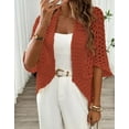 thumbnail image 4 of Elegant Women's Crochet Cardigan - Lightweight Open-Front Knit Sweater with Eyelet Design, Perfect for Spring/Summer/Fall, Available in White or Black, Seasonal Fashion, 4 of 6