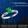 thumbnail image 2 of Gem Stone King PLAT-900 Platinum Green Nano Emerald Engagement Ring for Women | 0.60 Cttw | Oval 7X5MM | Gemstone May Birthstone | Size 8, 2 of 6