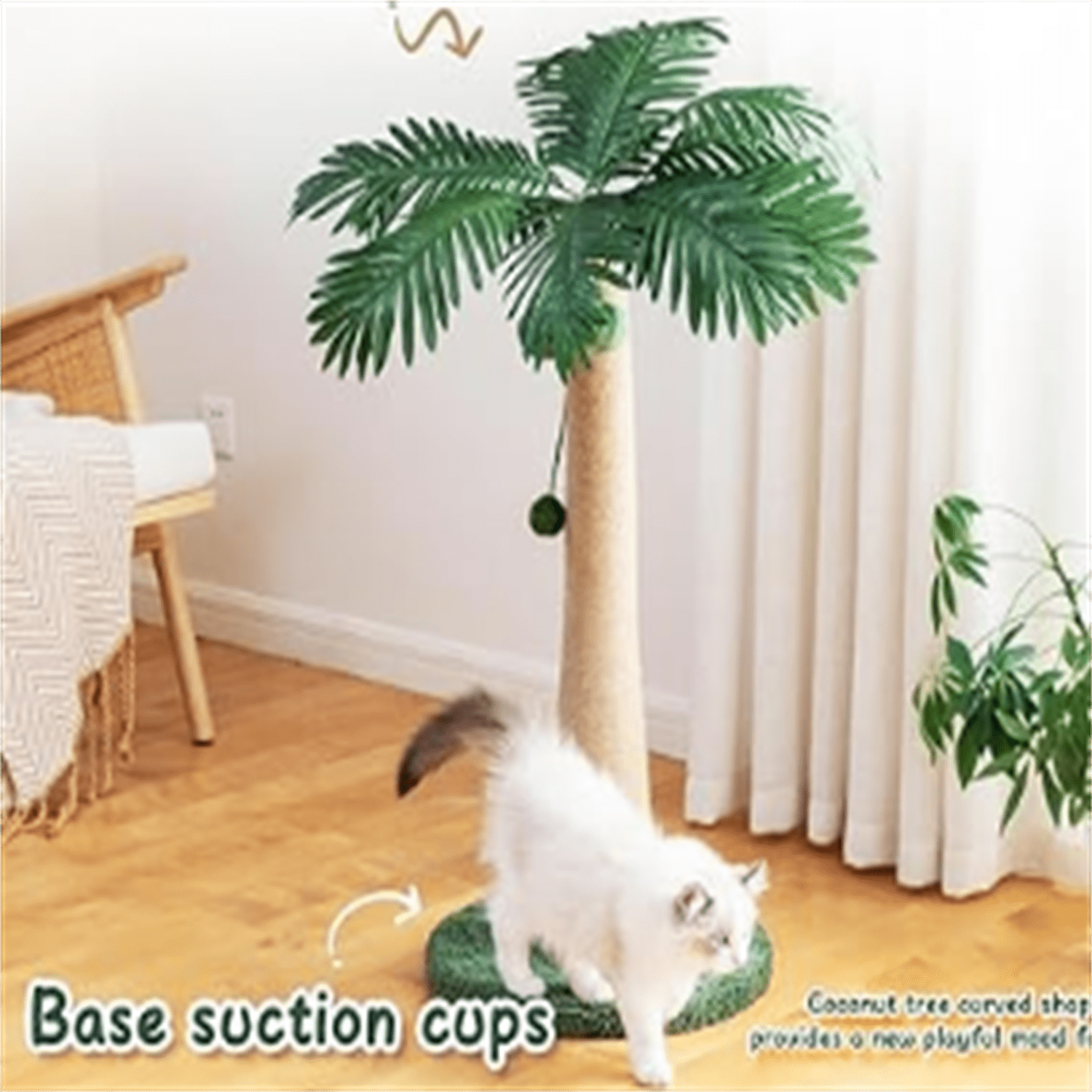 43 inch Cat Scratching Post, with Hanging Ball for Indoor Cats Large Cat Scratching Post sisal Cat Scratcher, New Round