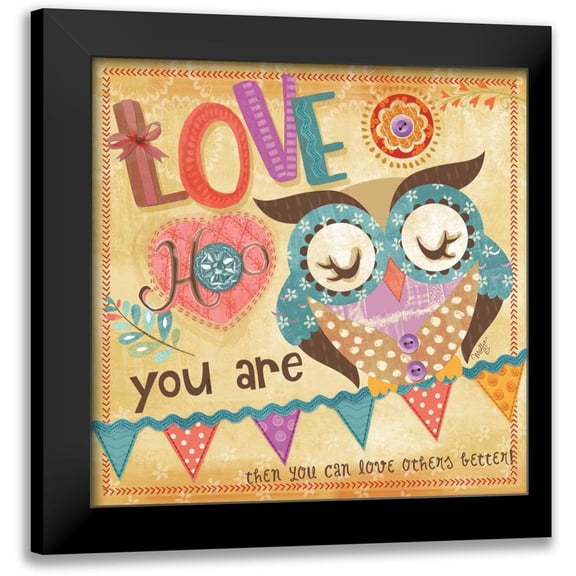 Mollie B. 12x12 Black Modern Framed Museum Art Print Titled - Owl