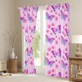 thumbnail image 3 of Homewish Dreamy Pink Butterfly Curtains Pack of 2 (42x84 Each) for Kids, Kawaii Cartoon Animal Curtains Blackout, Cherry Blossoms Bedroom Curtains, Blackout Curtains Room Decor, 3 of 6
