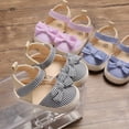 thumbnail image 5 of Seyurigaoka Baby Bowknot Prewalker Stylish Canvas Non Slip Comfortable Sandals, 5 of 8