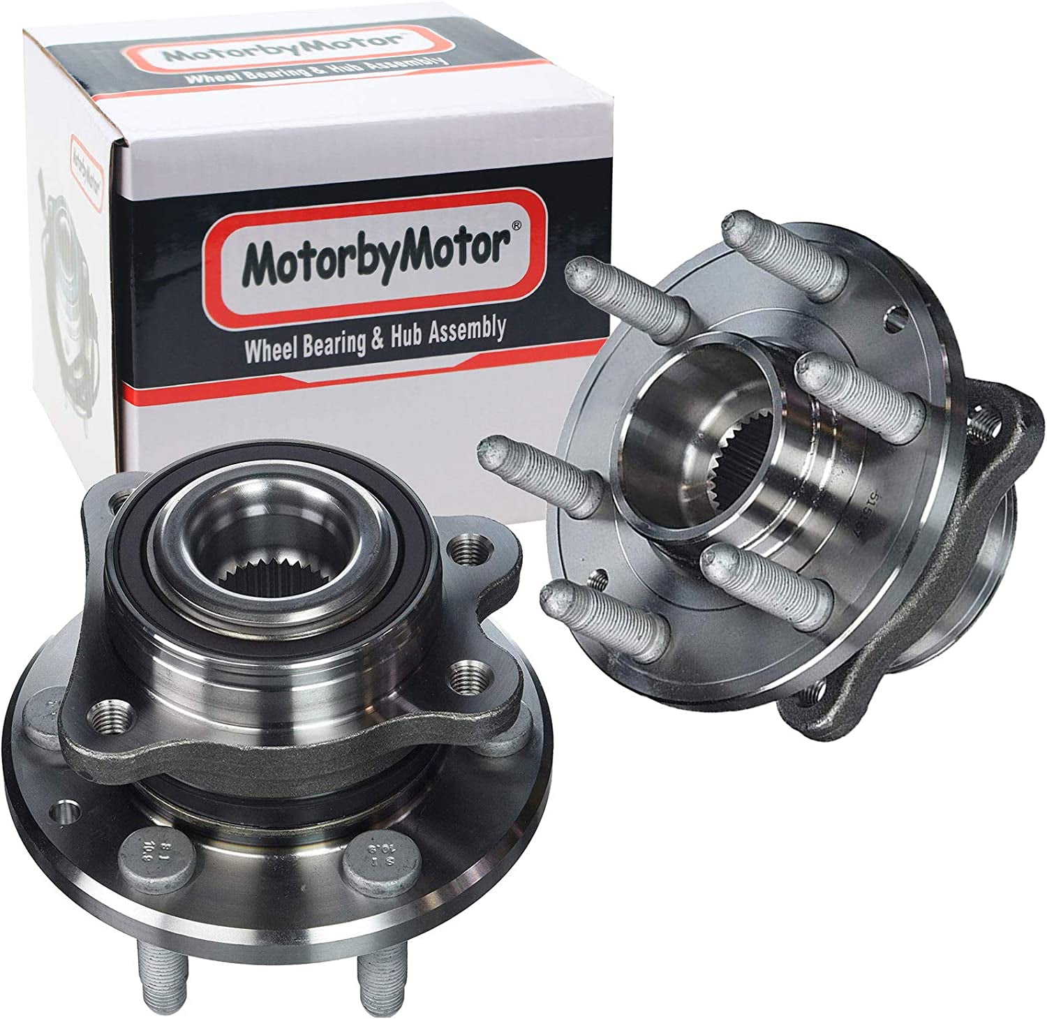 MotorbyMotor 515167 (4WD) Front Wheel Bearing and Hub Assembly with 6